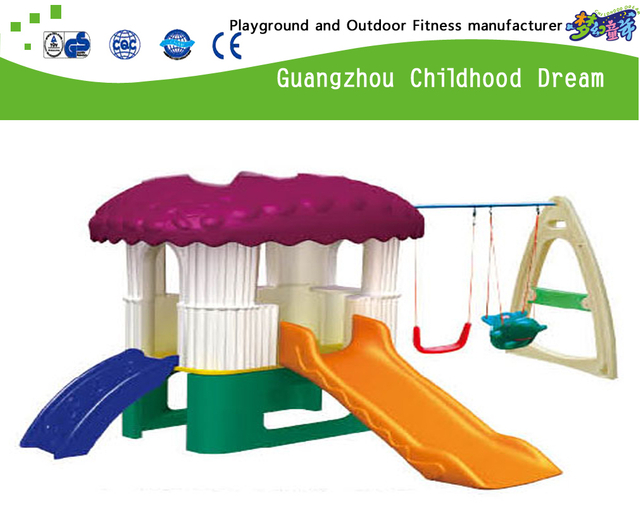 Kids Outdoor Plastic Slide and Swing Sets Play Equipment (M11-09501)