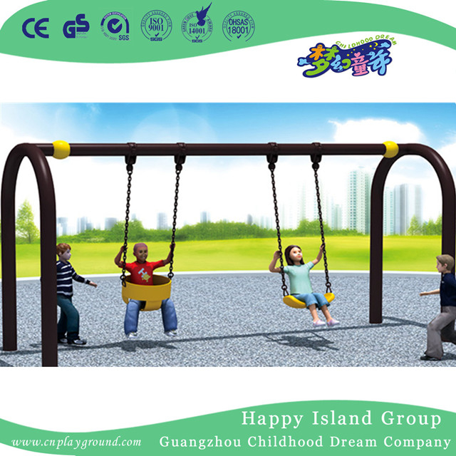 Amusement Park Outdoor Metal Swing Equipment With Slide (HJ-18702)