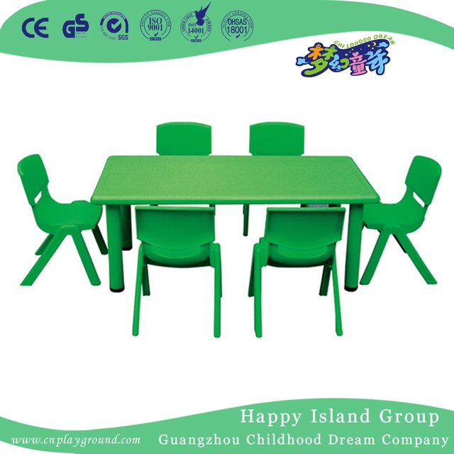 School European Children Green Square Plastic Table for Sale (HG-5202)