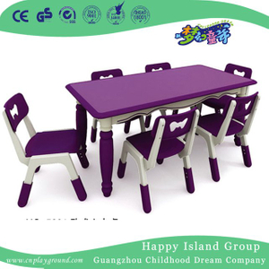 Kindergarten Children European Purple Rectangle Plastic Study Table (HG-5201)