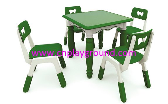 School European Children Green Square Plastic Table for Sale (HG-5202)