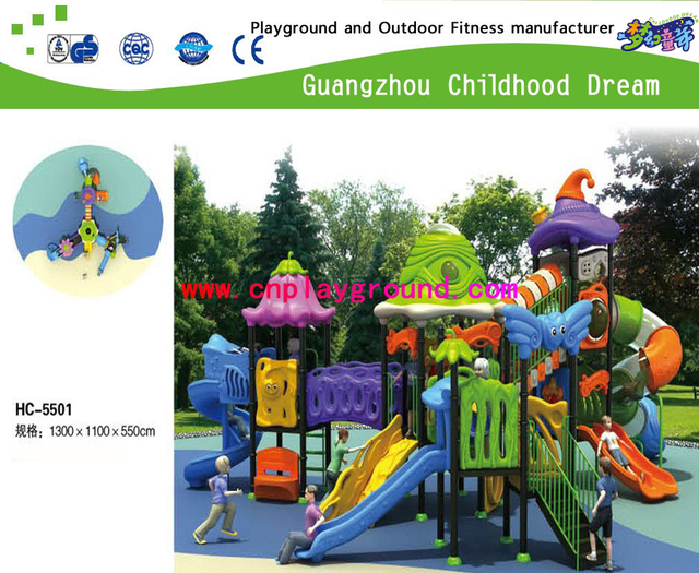 New Middle Size Colorful Outdoor Vegetable Series Playground Play Structure Set with Swing (HC-5602)