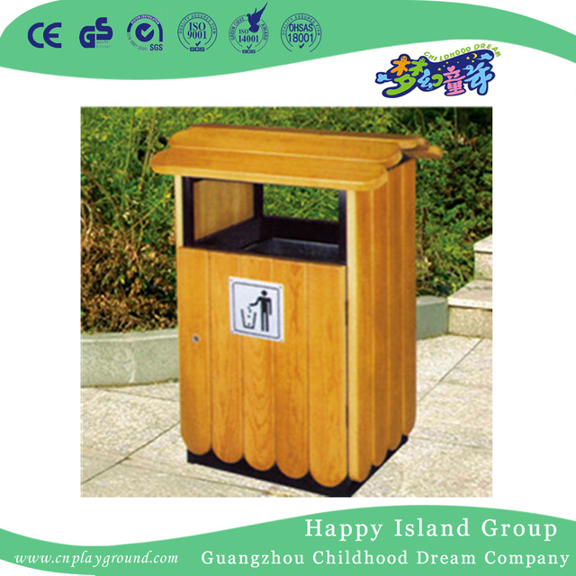 Amusement Park Double Wooden Trash Can (HHK-15107)