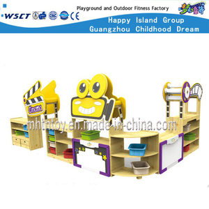 School Solid Wooden Kids Role Play Shelf Cabinet (HF- 08201)