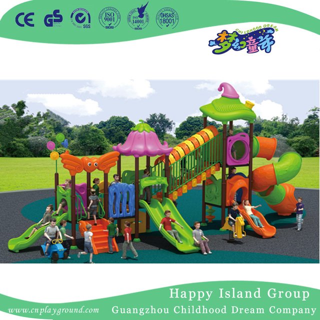 Outdoor Children Vegetable Roof Playground Equipment with S slide (HG-9202)