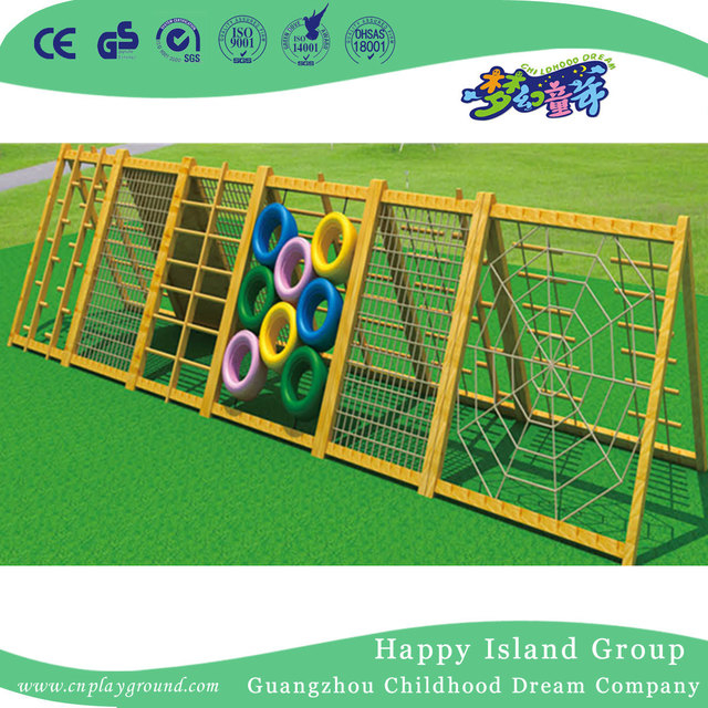 Outdoor Children Fitness Wooden Bridge Climbing Frames Equipment (HF-17403) 