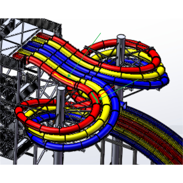 Outdoor Park Large 8 Lines Water Slide Playground 