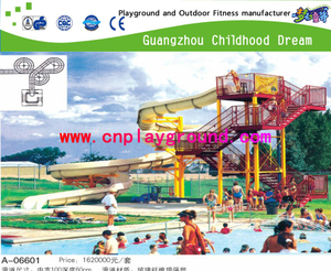 Outdoor Family Water Combination Slide For Swimming Pool Water Play Set