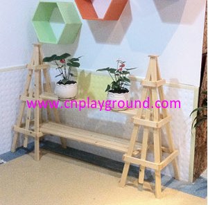 School Rustic Solid Wooden Flower Pot Shelf (HG-4108)