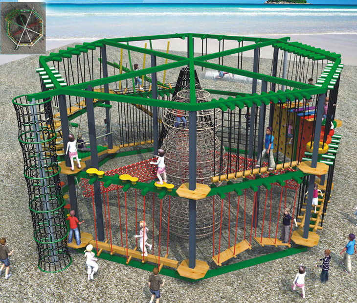 Outdoor Large Garden Adventure Playground Equipment with Climbing Set