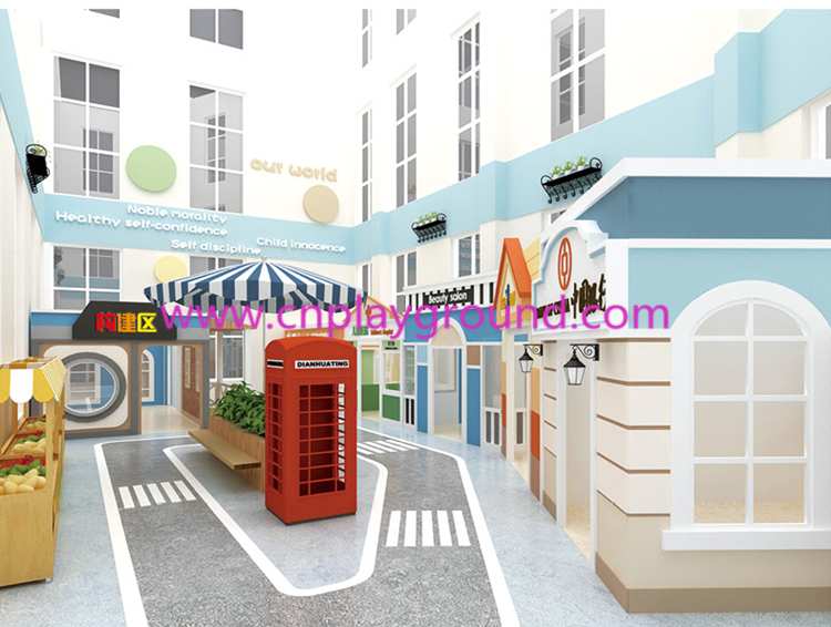 School Functional Room Whole Solution Wooden Role Playing House Street Decoration (HG-14)