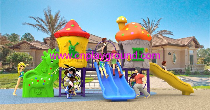 2018 New Design Outdoor Small Mushroom House Playground with Combination Slide (H17-A4)