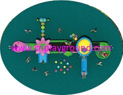 Outdoor Pink Vegetable Roof Children Slide Playground Equipment (HG-9302)