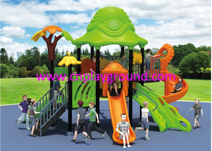 Outdoor Green Roof Outer Space Galvanized Steel Children Playground with Climbing Equipment (HG-9602)