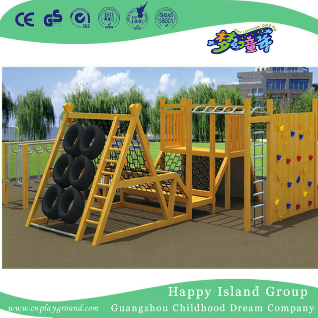 Outdoor Gym Fitness Timber Pile Playground Children Climbing Frames Equipment (HF-17702)