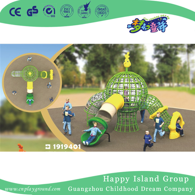 Outdoor Children Parallel Rope Network Series Climbing Frame with Slide (1919301)