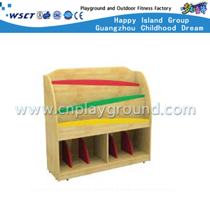 School Children Wooden Book Shelf with Toys Storage Cabinet (M11-08713)