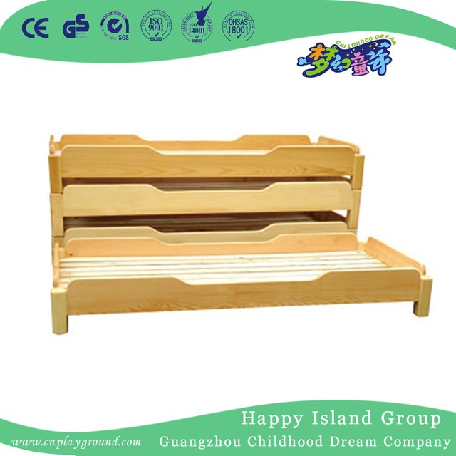 Children Simple Natural Wood School Bed for Sale (HG-6404)