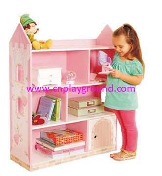 School Pink Children Wooden Bookshelf (HG-4101)
