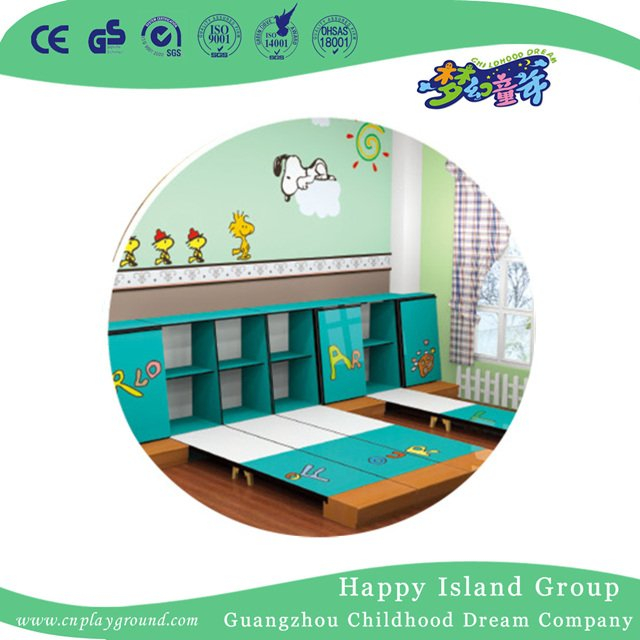 Natural And Rustic Wooden Toddler School Bed on Wall (HG-6402)