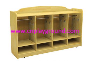 Kindergarten Wooden Clothes And Shoe Cabinet on Stock(HG-4208)