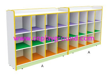 School Bright Color Wooden Three Layers Bags Cabinet (HG-5412)