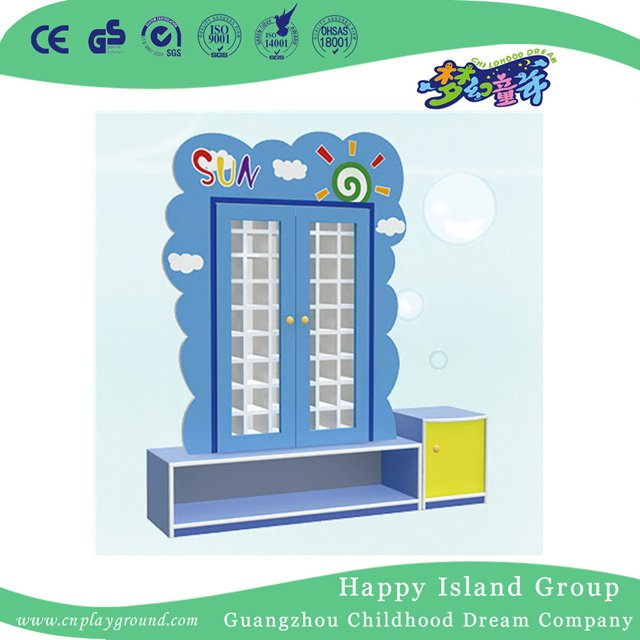 Kindergarten Children Natural Wood Teacup Cabinet (HG-6707)