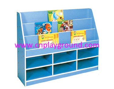 Blue School Toddler Wooden Staged Book Shelf (HG-6104)