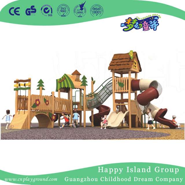 Outdoor Wooden Playhouse Playground For Children Play (1907201)