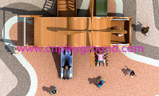 Outdoor Mini Aircraft With Slide Wooden Playground (HHK-4601)