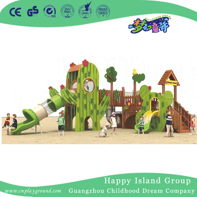 Outdoor Children Wooden Playhouse Playground Equipment (1908101)