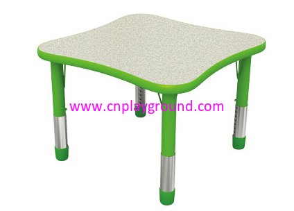 Small School Toddlers Wood Wavy Table For Four (HG-5004)