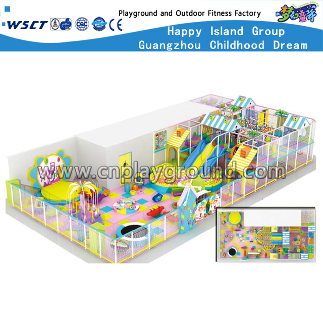 Soft Cartoon Indoor Playground With Slide Equipment For Sale (HD-8201)