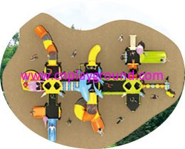Ocean Animal Children Galvanized Steel Playground with Double Layer Cylindrical Slide (HG-9802) 