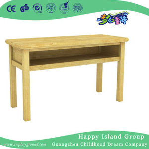 Kindergarten Furniture Classroom Oak Double Deck with Drawer for Two Kids (HG-3801)