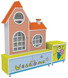 School Lovely Apple Model Wooden Tea Cupboard Shelf (M11-07301)