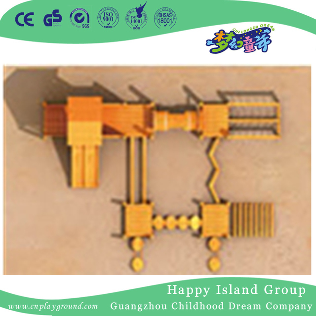 Outdoor Solid Wooden Kindergarten Children Slide Playground (HF-17102)