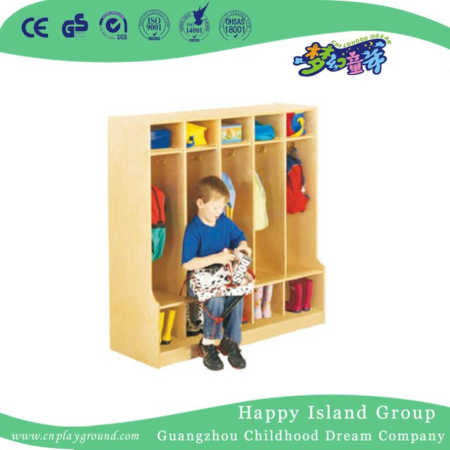 School Wooden Made Toddler Clothes Storage Cabinet (HG-4608)