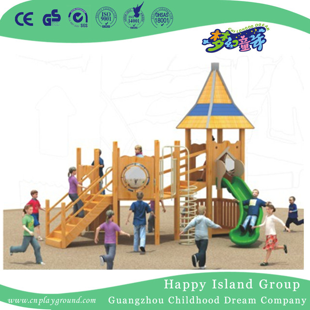 Outdoor Bright Color Children Wooden Playhouse Playground Equipment (1908403)