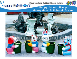 Outdoor Lovely Glass Fiber Reinforced Plastics Cartoon Animal Trash Can (HD-18713)