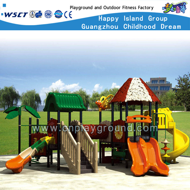  Most Popular Outdoor School Tree House Playground Equipment with Clear Tube Slide (HA-07601)